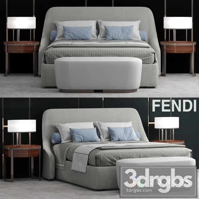 Fendi Casa Audrey Bed 3D Model Download