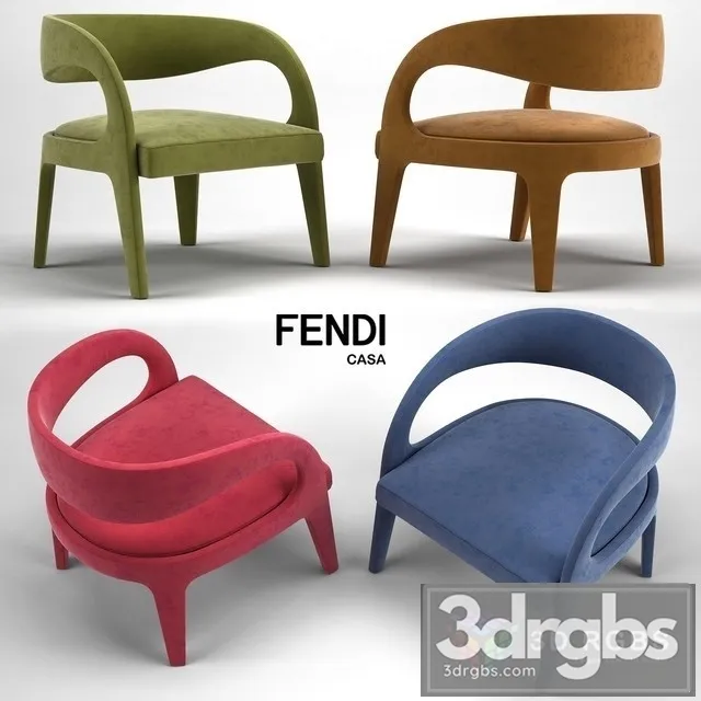 Fendi Casa Berenice Armchairs 3D Model Download Fendi Casa Berenice Armchairs 3D Model Download