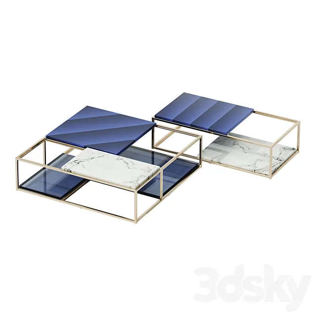 Fendi casa BOOGIE Calacatta Warm Gold (coffee table) BLUE 3DModel