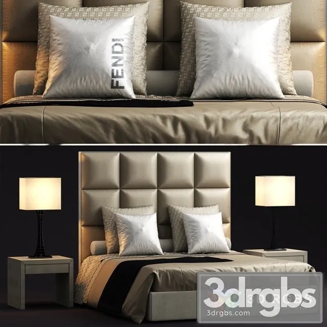 Fendi Casa Diamante Bed 3D Model Download