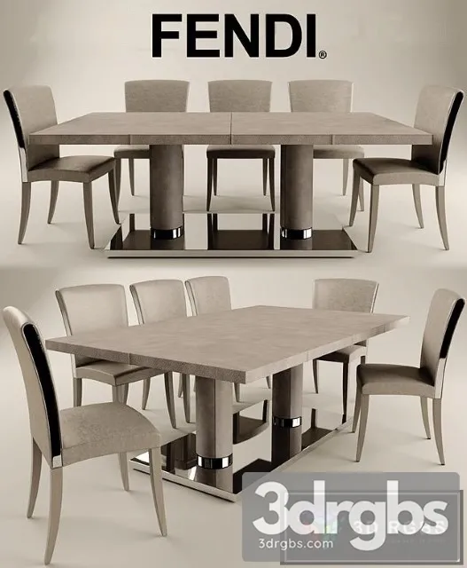 Fendi Casa Dining Set 3D Model Download Fendi Casa Dining Set 3D Model Download