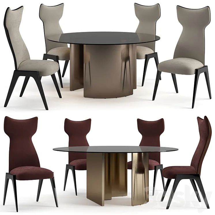 Fendi Casa Dinning set 3D Model Free Download