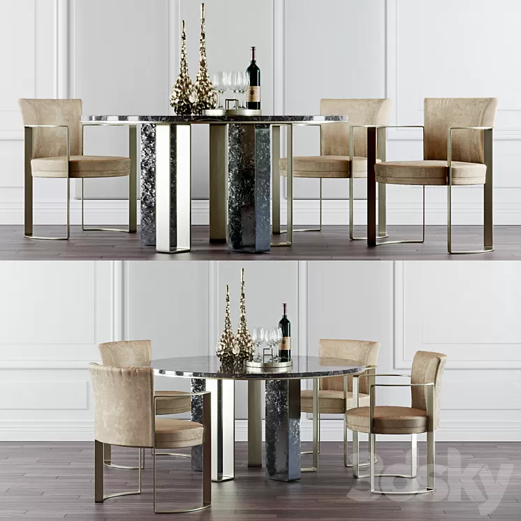 Fendi Casa Dinning Set 3D Model