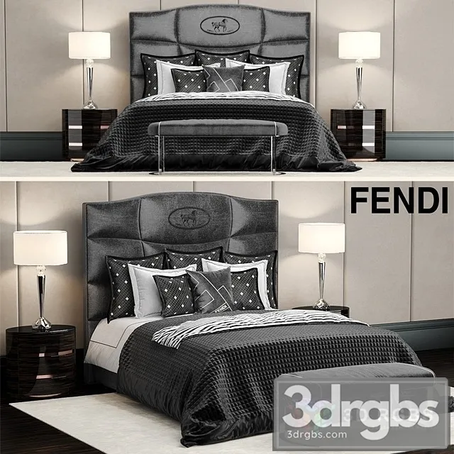 Fendi Casa George Luxury Bed 3D Model Download