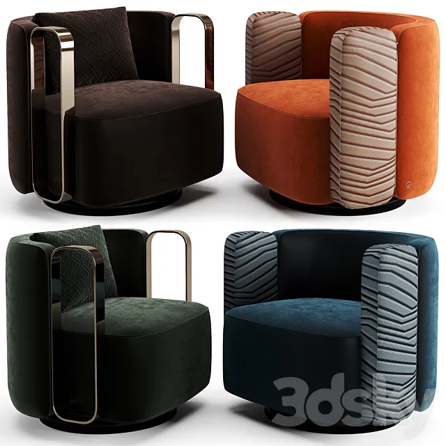 Fendi Casa Kelly Bracelet Armchair 3D Model Fendi Casa Kelly Bracelet Armchair 3D Model