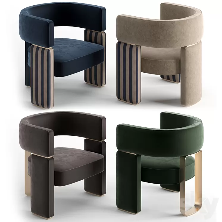 Fendi Casa Margaret Small Armchair 3D Model Fendi Casa Margaret Small Armchair 3D Model