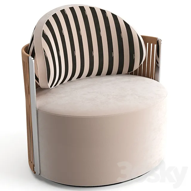 Fendi Casa Thea Lounge armchair 3D Model Fendi Casa Thea Lounge armchair 3D Model