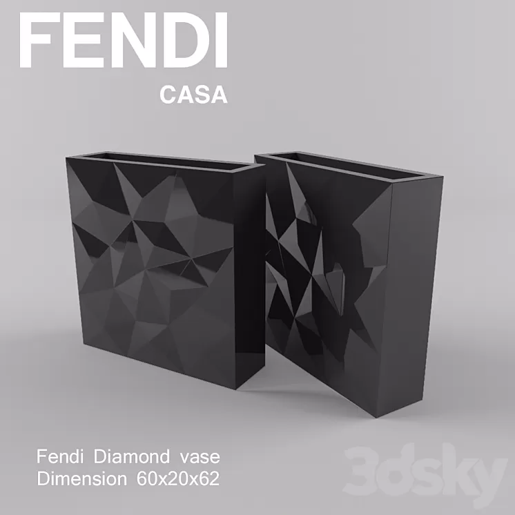 Fendi Diamond Vase 3D Model