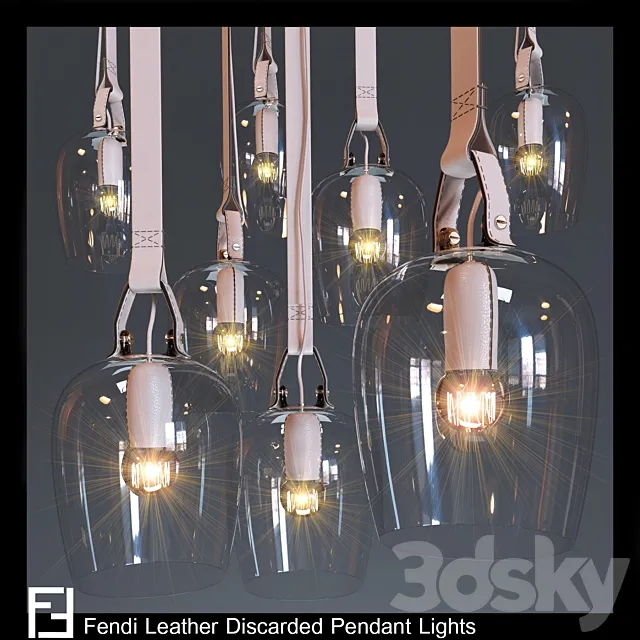 Fendi Leather Discarded Pendant Lights 3DModel Fendi Leather Discarded Pendant Lights 3DModel