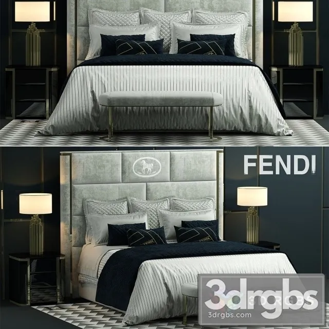 Fendi Montgomery Bed 3D Model Download Fendi Montgomery Bed 3D Model Download