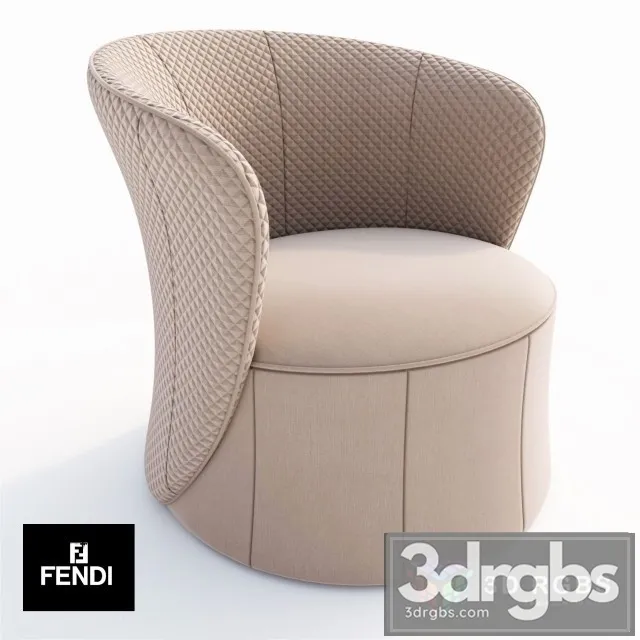 Fendi Round Armchair 3D Model Download