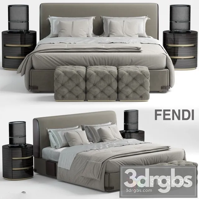 Fendi Soho Bed 3D Model Download Fendi Soho Bed 3D Model Download