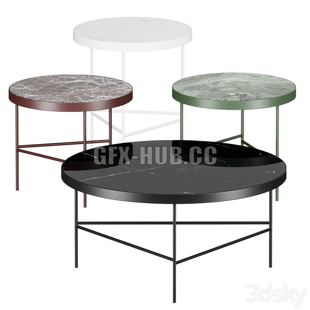 Ferm Living Marble table 3D Model Ferm Living Marble table 3D Model