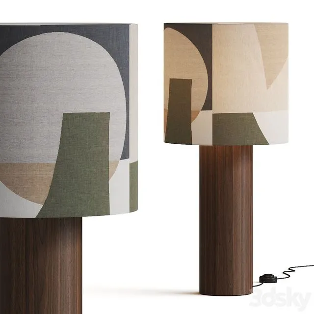 Ferm Living Post Floor Lamp Entire Lampshade 3D Model