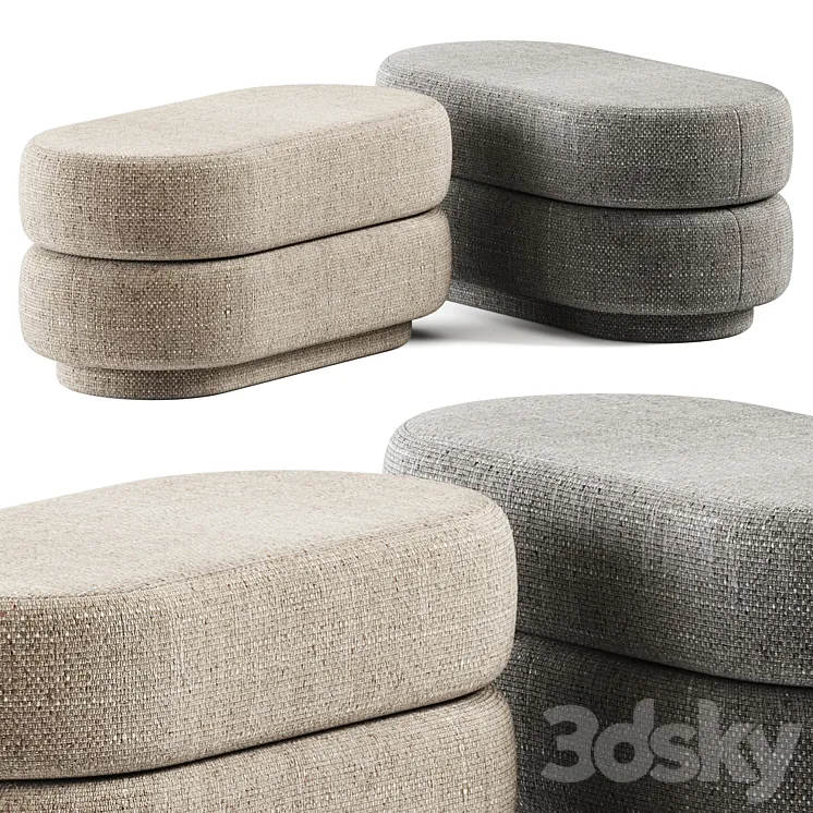 Ferm Living Pouf Oval Faded 3D Model Free Download