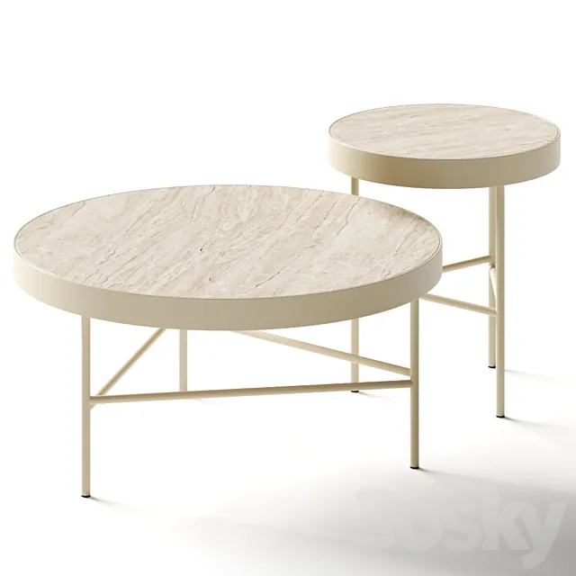 Ferm Living Travertine Coffee Tables 3D Model