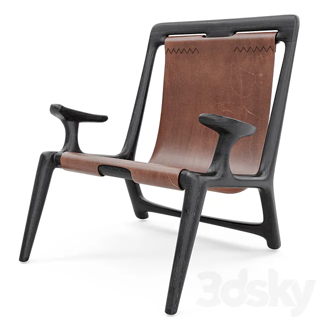 Fernweh Woodworking Sling chair Charcoal ash leather 3D Model