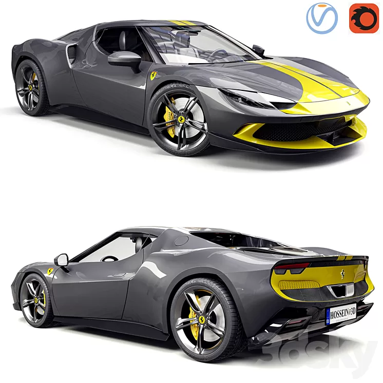 Ferrari 296 GTB 3D Model Free Download