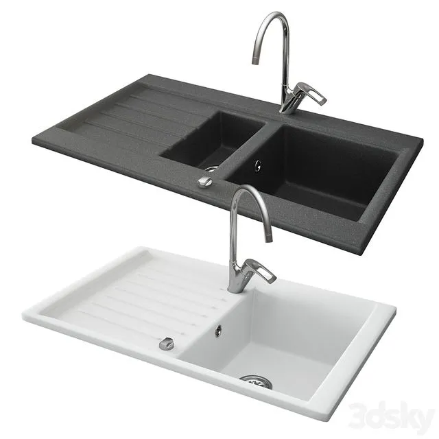 Ferro kitchen sinks 3D Model Ferro kitchen sinks 3D Model
