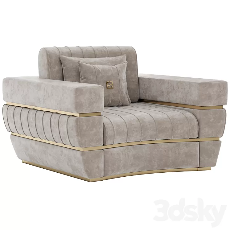 Fertini Casa Luxury Signature Armchair 3D Model Free Download