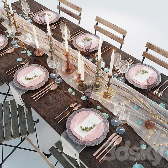 Festive table setting 3DModel