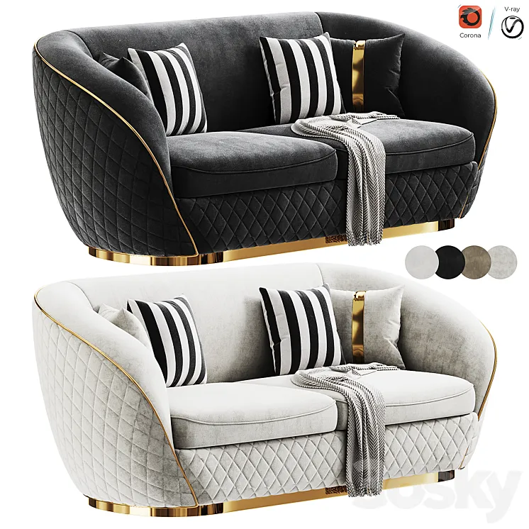 FH 7190 Robin Sofa set 3D Model Free Download
