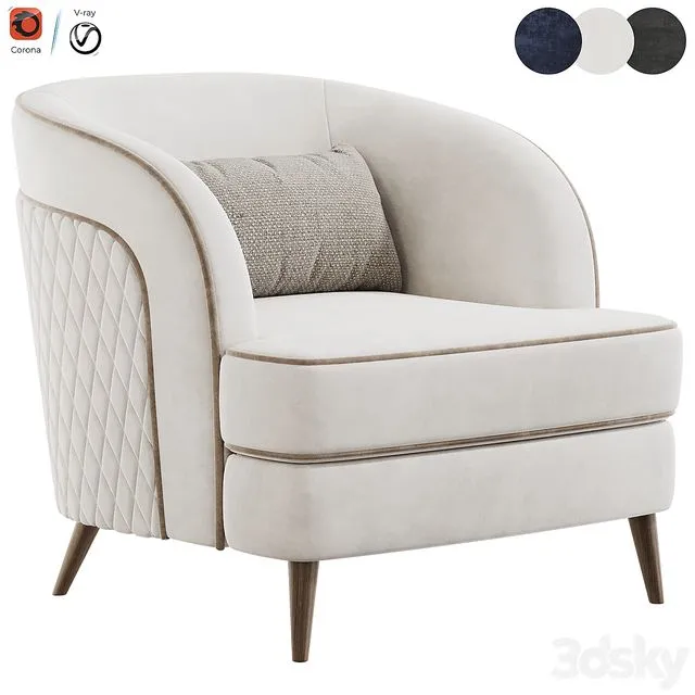 FH 7272 Boston Arm Chairs Pair 3D Model FH 7272 Boston Arm Chairs Pair 3D Model