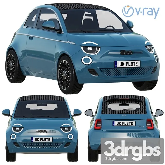 Fiat 500 la prima 2021 3D Model Download