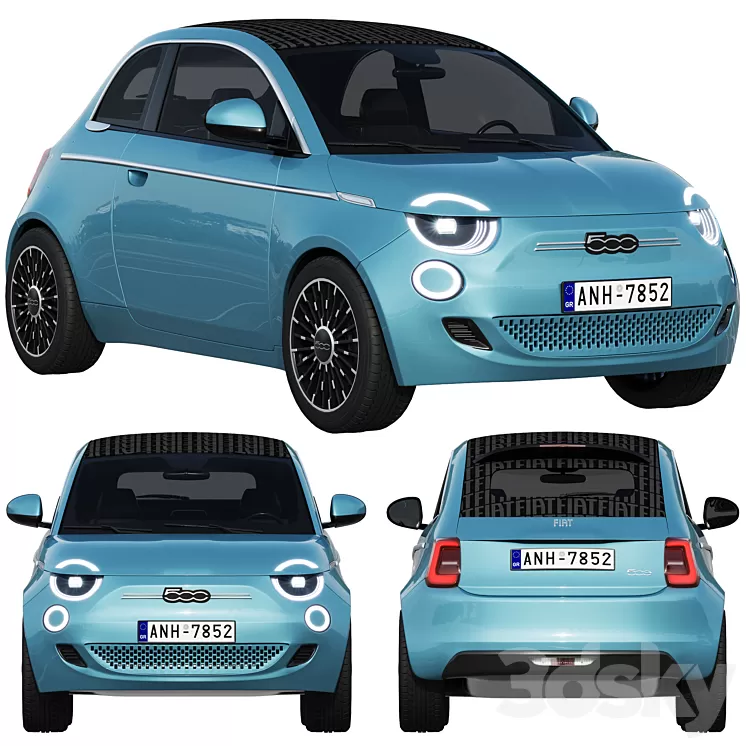 Fiat 500 La Prima 2021 3D Model