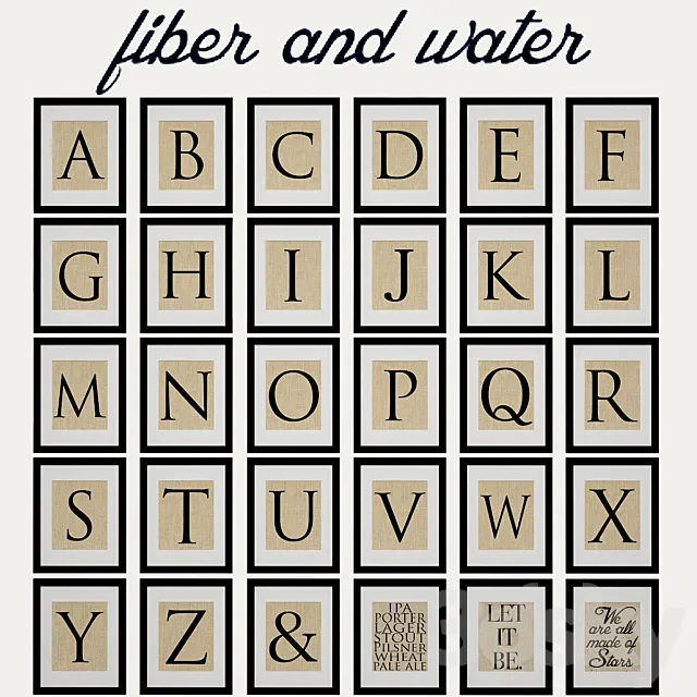 Fiber and Water – Signs Typography and Symbols 3D Model