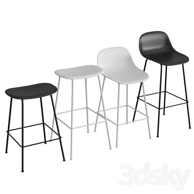 Fiber Bar Stool Tube Base 3D Model Fiber Bar Stool Tube Base 3D Model