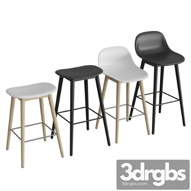 Fiber bar stool wood base 2 3D Model Download Fiber bar stool wood base 2 3D Model Download