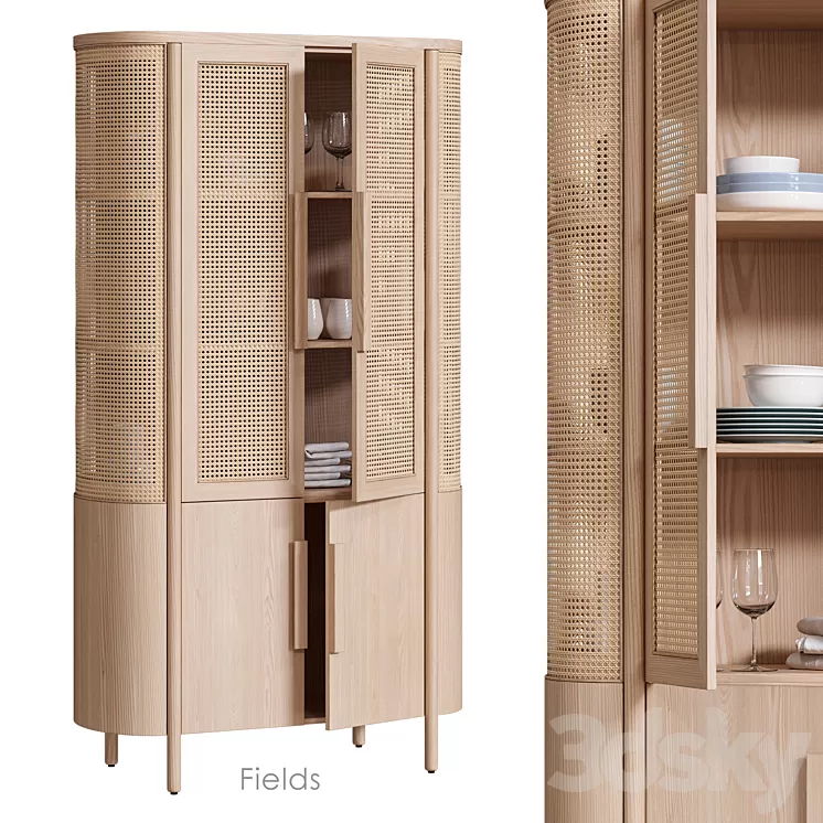 Fields Storage cabinet by Crate&Barrel 3D Model Free Download