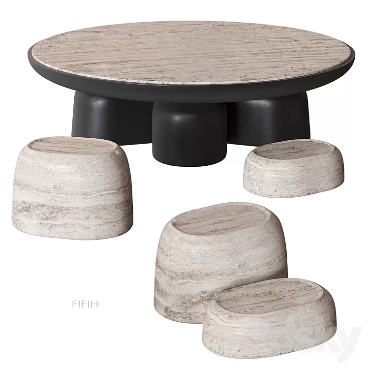 FIFIH coffee table Travertine HOMMÉS 3D Model Free Download FIFIH coffee table Travertine HOMMÉS 3D Model Free Download
