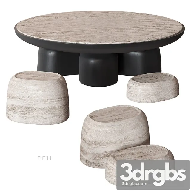 Fifih coffee table travertine homme?s Fifih coffee table travertine homme?s