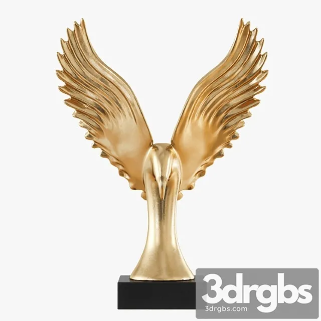 Figurine gold eagle wing 3D Model Download