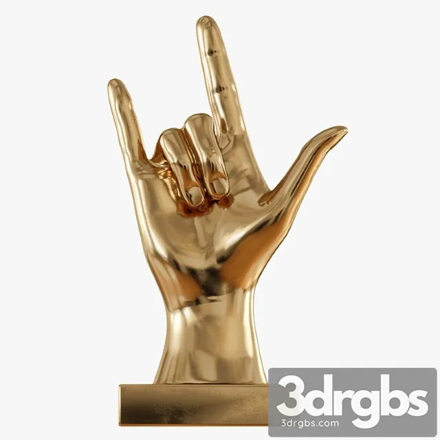 Figurine hand rock on table top 3D Model Download