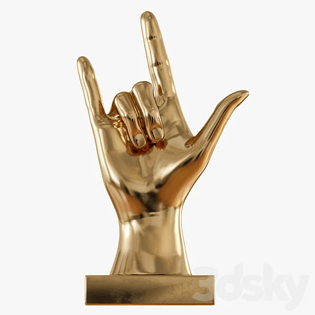 Figurine hand rock on table top 3DModel Figurine hand rock on table top 3DModel