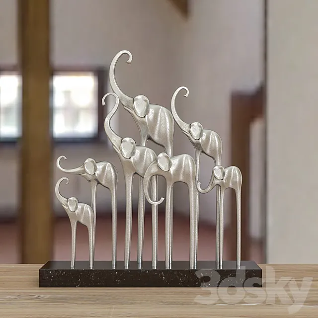 Figurine “SEVEN ELEPHANTS” 3D Model Figurine “SEVEN ELEPHANTS” 3D Model