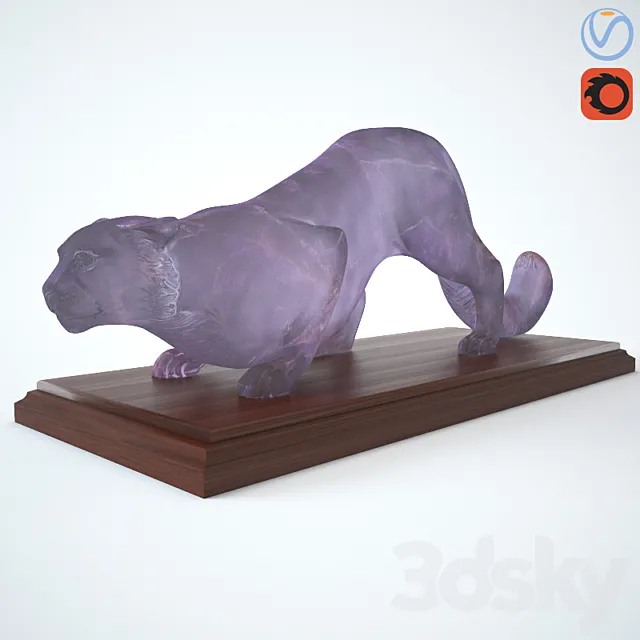 Figurine Snow Leopard 3D Model