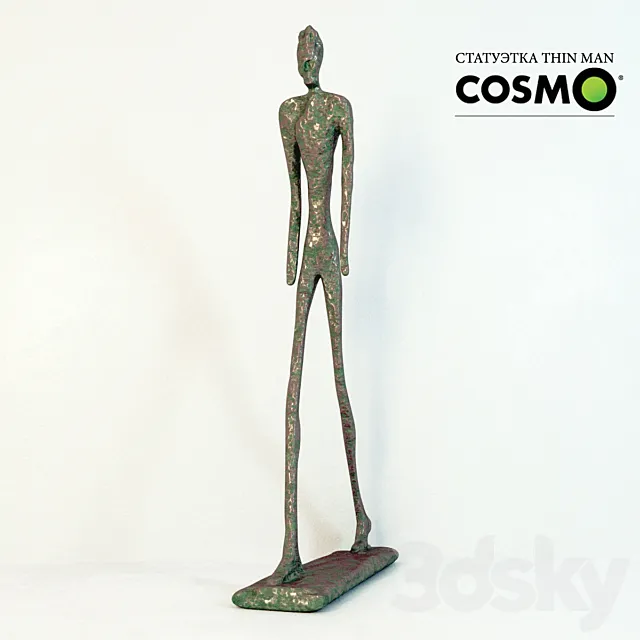Figurine Thin man (man crossing the area) 3D Model Figurine Thin man (man crossing the area) 3D Model