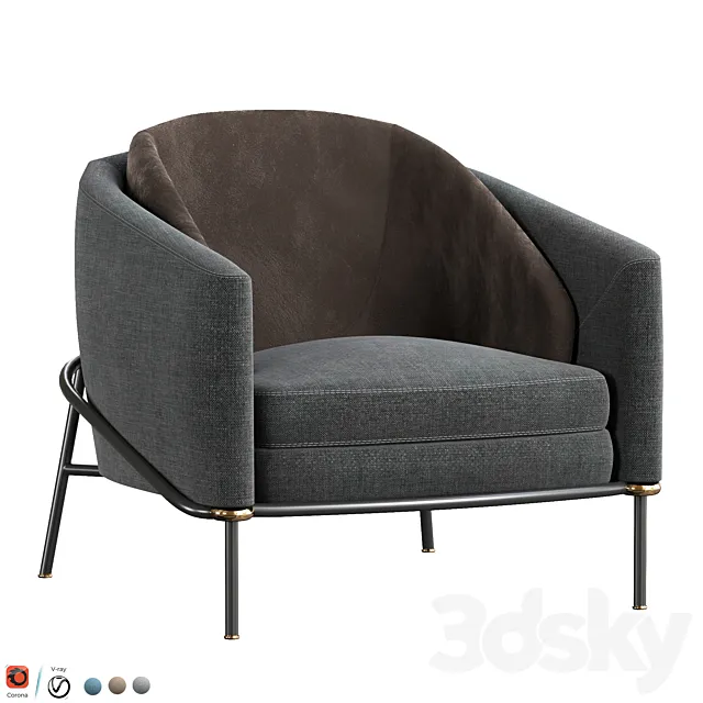 Fil noir armchair 3D Model