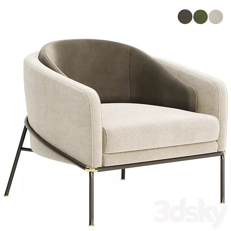 Fil Noir armchair by Minotti 3D Model Free Download