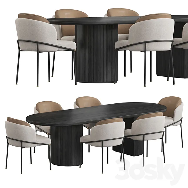 Fil Noir Gubi Moon Dining Table 3D Model Fil Noir Gubi Moon Dining Table 3D Model