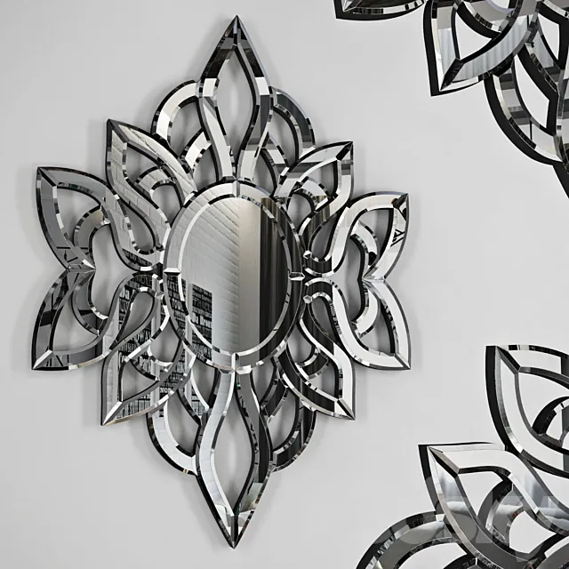 Filigree Flower Mirror 3D Model Filigree Flower Mirror 3D Model