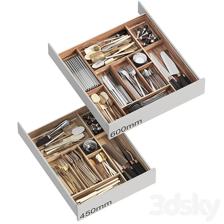 Filling for kitchen drawers 3D Model Free Download Filling for kitchen drawers 3D Model Free Download