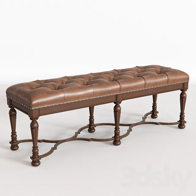 FINE FURNITURE DESIGN Tufted Bed Bench 3D Model FINE FURNITURE DESIGN Tufted Bed Bench 3D Model