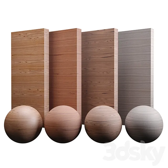 Fine Mahogany Wood Varnished 3D Model