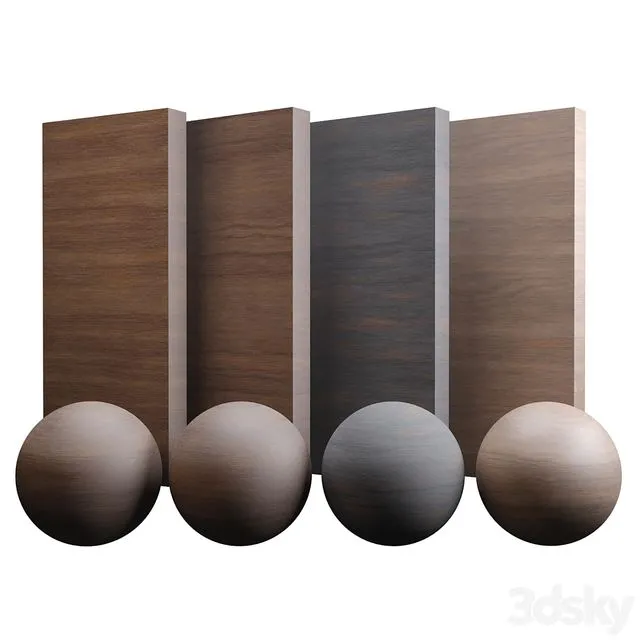 Fine Walnut Wood Varnished 3D Model