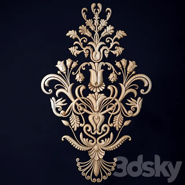 Fingerboard carved 3D Model